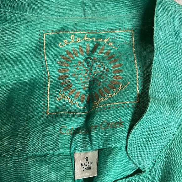 🌟Green linen jacket - Coldwater Creek - Picture 3 of 5